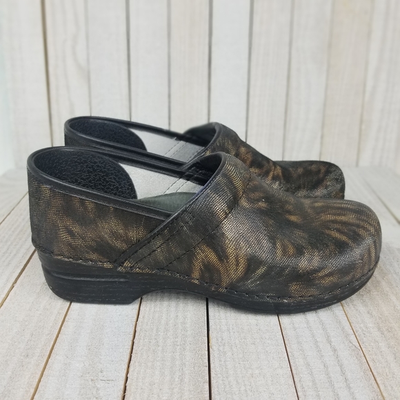 dansko patterned clogs